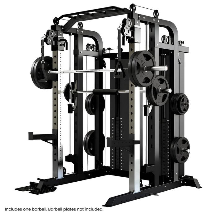 Powertrain 938B Multi-Function Smith Machine Gym Station 160KG Dual Weight Stack Power Rack Cable Heavy-Duty Steel Frame