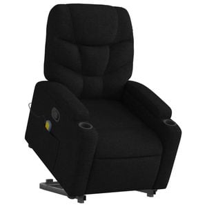 vidaXL Stand up Massage Recliner Chair Office Armchair Single Sofa Black Fabric