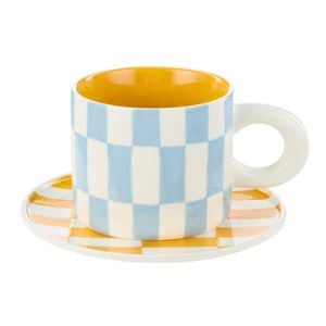 Emporium Check Mug & Plate Set