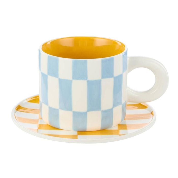 Emporium Check Mug & Plate Set