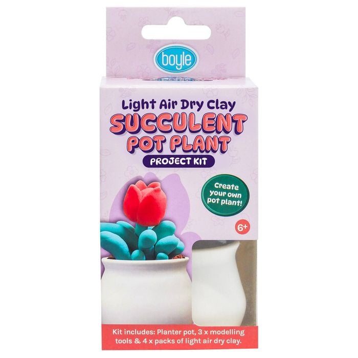 Boyle Light Air Dry Clay Succulent Pot Plant Project Kit