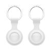 2 Pack MEZON White Silicone Protective Case Holder for Apple AirTag with Keychain Ring