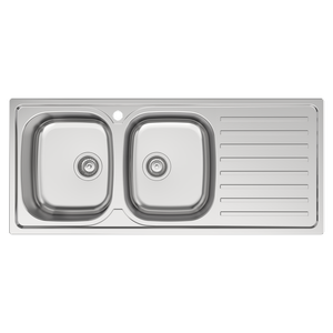  Estilo Double LH Bowl Topmount Sink With Drainer