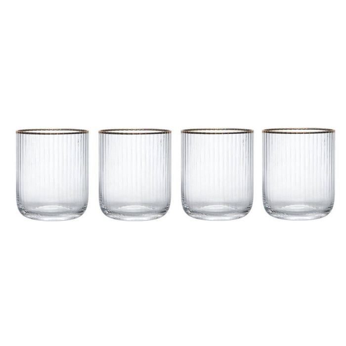 4pc Mikasa Sorrento Crystal Tumbler Glass Set 400ml