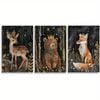 3pcs Royal Deer Crowned Bear Majestic Fox Print 100% Australian Made 3 x 40x60cm (Metal Print)