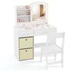 Costway Princess Makeup Desk & Chair Set Pretend Play Dressing Table