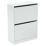 Flexi Storage Living White Corrugated 2 Door Shoe Cabinet