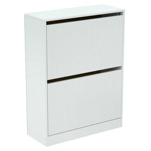 Flexi Storage Living White Corrugated 2 Door Shoe Cabinet