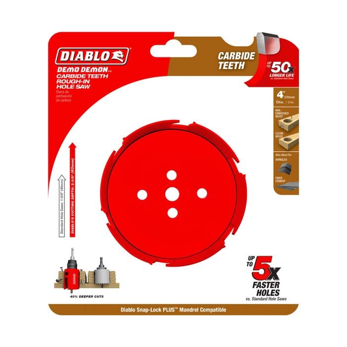 Diablo 4” Demo Demon Carbide Teeth Rough-In Hole Saw