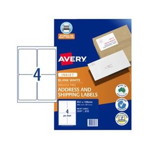 Avery Label for Inkjet Printer 50pcs (4 per Sheet)