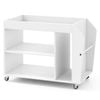 Costway 3-tier Rolling Bookshelf Side Table Storage Rack