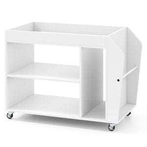 Costway 3-tier Rolling Bookshelf Side Table Storage Rack