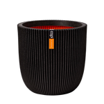 Capi 35cm Black Groove Outdoor Plant Pot - Black 350mm