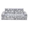 Ufurniture 10PCS Modular Kids Couch Convertible Toddler Play Sofa for Playroom Bedroom Grey