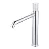 Mondella  25mm Chrome Resonance Textured Handle Curved Spout Vessel Basin Mixer