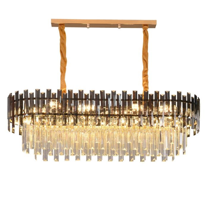 Eli & Co. Lighting Noelle 8-Light Linear Crystal Chandelier - 90cm Ceiling Light