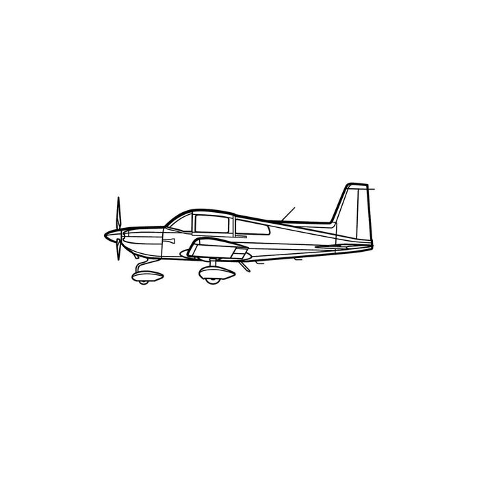 Ignite Laser Grumman AG-5B Tiger - Light Single-Engine Aircraft Silhouette Metal Wall Art Rustic Metal 15.7 inch - 40 cm