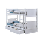 Myer White Single Bunk Bed with Storage | Hardwood Frame