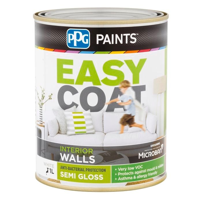 PPG Paints 1L White Semi Gloss Easycoat Interior Wall Paint