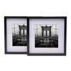 Cooper & Co. 6 x 6inch Mat to 4 x 4inch Set of 2 Black Premium Metallicus Metal Photo Frames