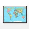 World Map Borders, Countries, Roads and Cities  Print 100% Australian Made 120x90cm  (Poster)