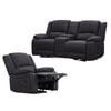 Anderson 1+2 Seater Fabric Electric Recliner Sofa Lounge Chair Set Jet Dark Grey