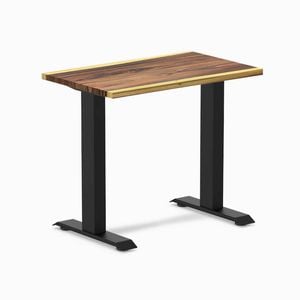 Desky Fixed Height Mini Saman Hardwood Desk 800 x 500mm Matte Black Frame