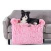 Charlie's Shaggy Faux Fur Bolster Sofa Protector Calming Dog Bed Ombre Pink Xx-large