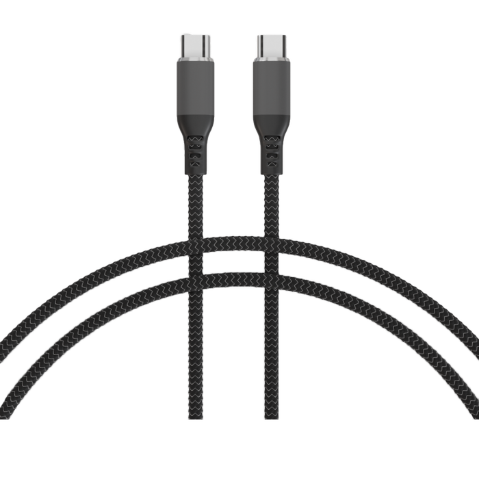Jackson 2m Black USB-C to C Braided Cable With Velcro Wrap