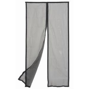 Pillar 120 x 200cm Black Magnetic Strip Flyscreen Door Curtain