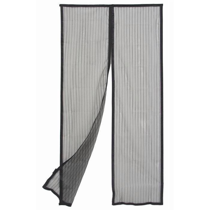 Pillar 120 x 200cm Black Magnetic Strip Flyscreen Door Curtain