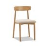 Finn Set of 2 Natural Oak Beige Fabric Seat Dining Chairs