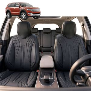 Australian Goose Front Seat Covers for Ford Everest 2015 - 2021 (UA) - PU Leather, Black (2pc)