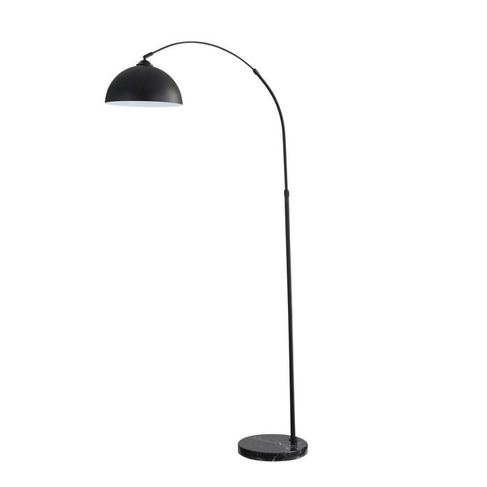 Oriel Lighting Marmo Arc Floor Lamp With Marble Base Black