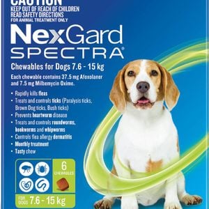 Nexgard Spectra For Medium Dogs  7.6 -15kg Green  - 6 Pack