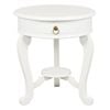 Centrum Furniture Queen Anne Round Cabriol Leg 1 Drawer Lamp Table - White