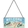 Nostalgic Art Metal 10x20cm Hanging Sign Welcome Guests Cat
