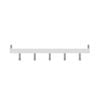 Mode 5 Chrome Hooks on White Board Over Door Coat Rack