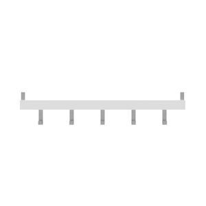 Mode 5 Chrome Hooks on White Board Over Door Coat Rack