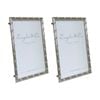 2PK SS Collective Silver Textured W/ Criss Cross Photo Frame Rectangle 5x7