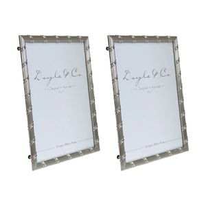 2PK SS Collective Silver Textured W/ Criss Cross Photo Frame Rectangle 5x7