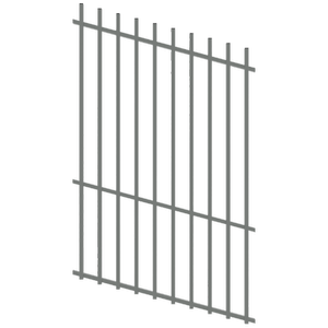 ProtectorAl 350 - 1200 x 1800mm Palladium Silver Raked Up to 15º Batten Pool Fence Panel