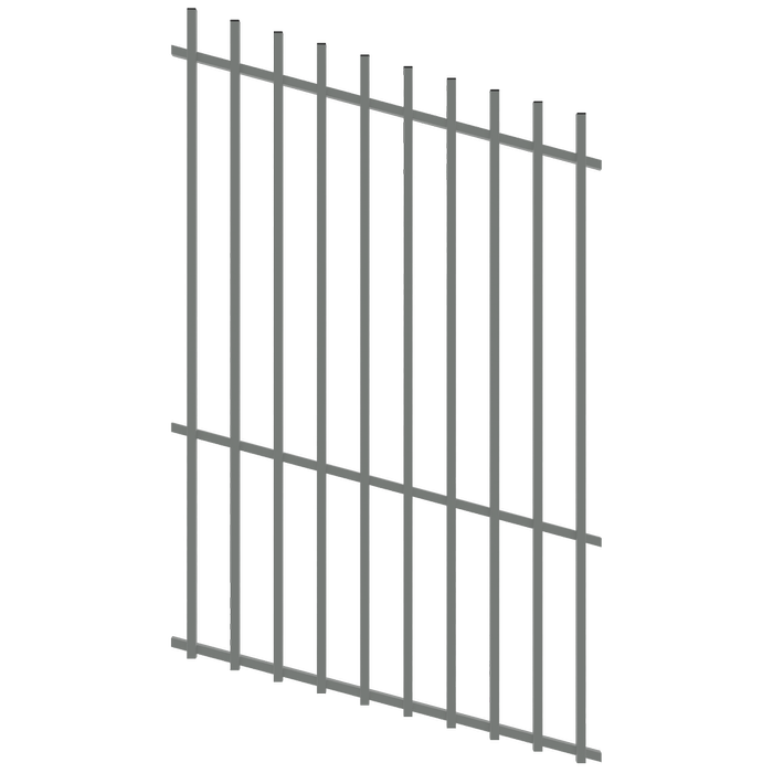 ProtectorAl 350 - 1200 x 1800mm Palladium Silver Raked Up to 15º Batten Pool Fence Panel