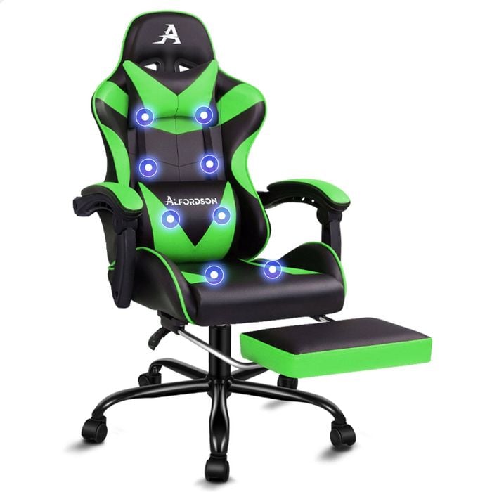 ALFORDSON Massage Gaming Office Chair Green