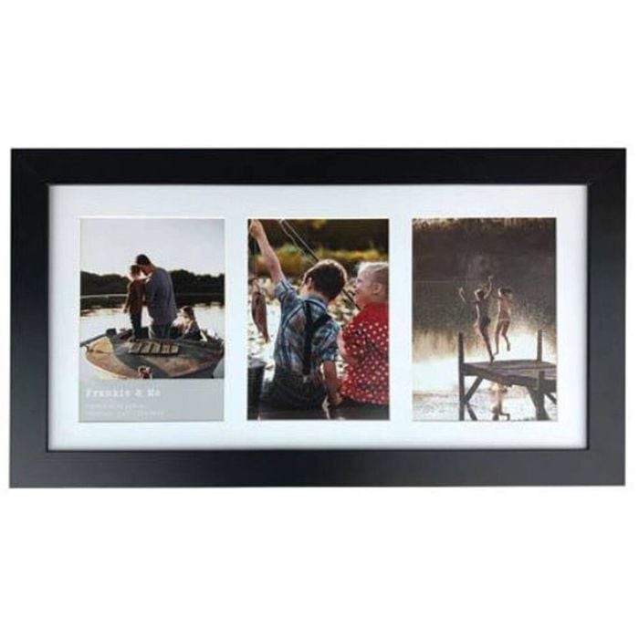 Frankie & Me Wooden Collage 5x7'' Triple Picture Frame Home/Office Decor Black