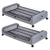 Levede 2x Under Bed Storage Containers for Shoe and Apparel Clear-Lidded Rolling