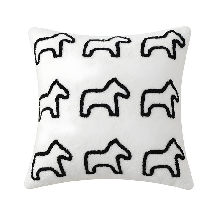 SOGA 45cm White Teddy Fleece Throw Pillow