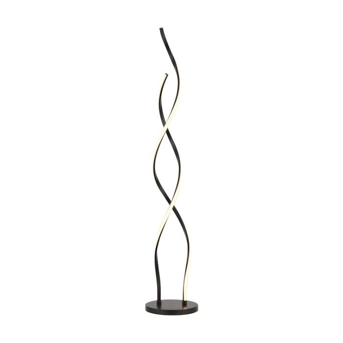 Lexi Lighting Acropora LED Floor Lamp Black Contemporary Swirl Design 130cm