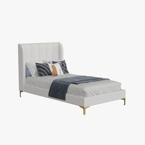Charlotte King Single Bed Frame, Bone Ivory