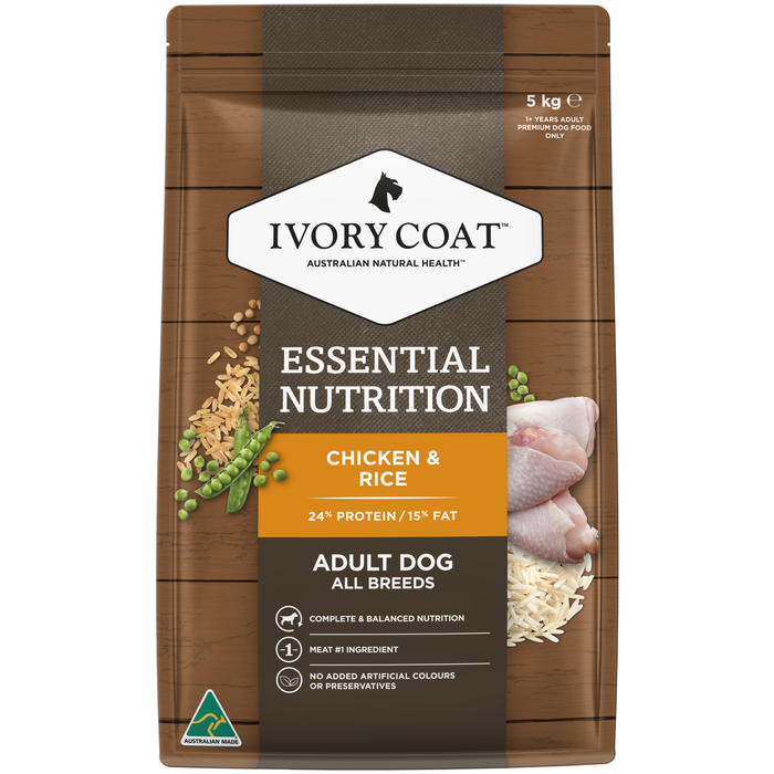 Ivory Coat Essential Adult Dry Dog Food Chicken & Rice 5kg
